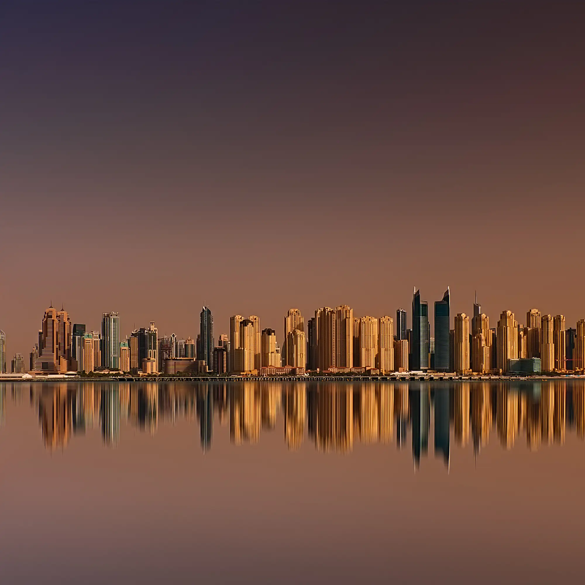 sunset panorama from dubai apartments in marina dubai united arab