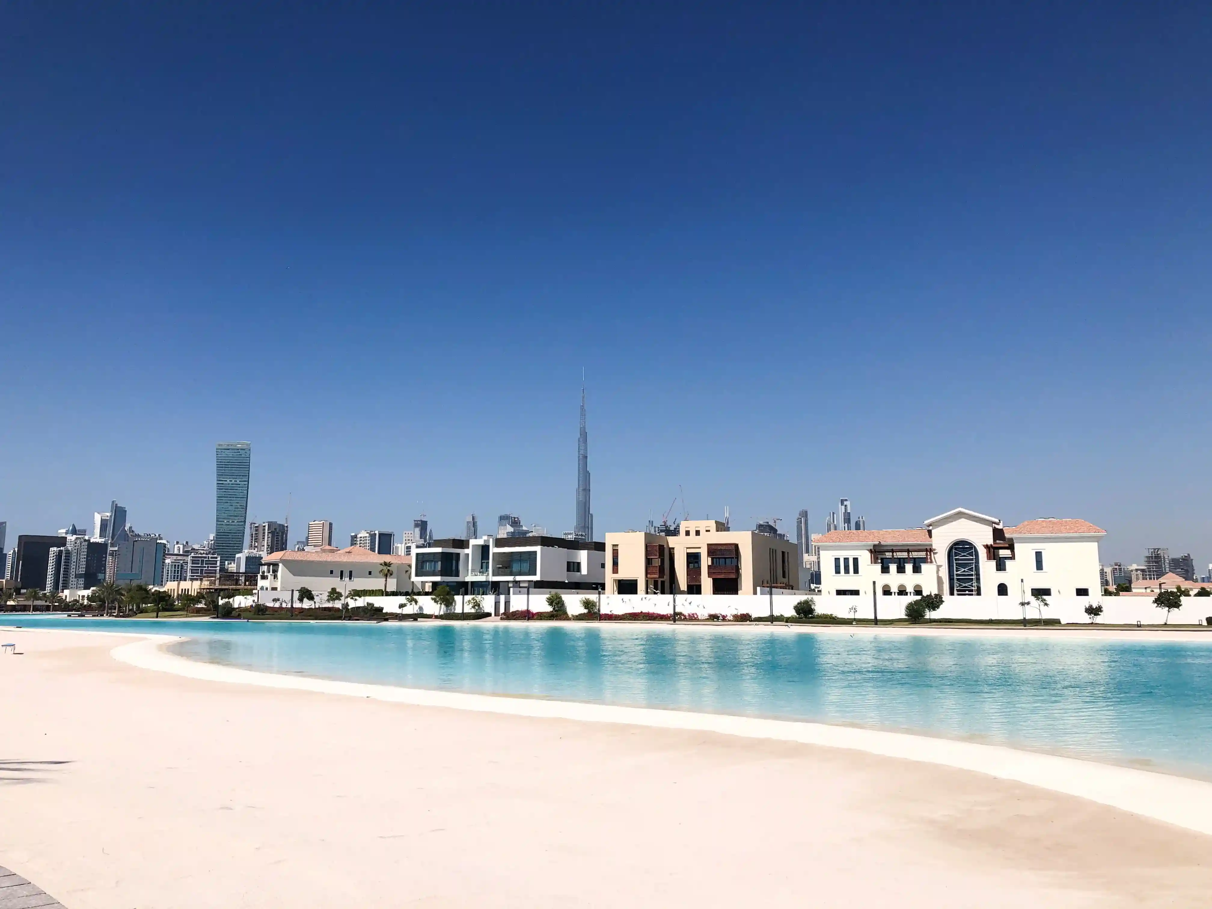 view of burj khalifa from luxury development offering 3-bedroom villa for sale in Dubai